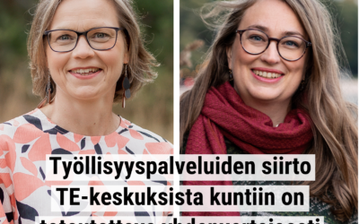 Tiedote – Vihreiden kansanedustajat Elo ja Hopsu: ”Työllisyyspalveluiden siirto TE-keskuksista kuntiin on toteutettava yhdenvertaisesti” (6.10.2022)
