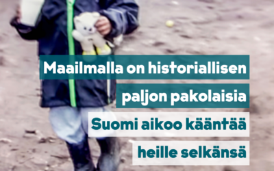 Blogi – Maailmalla on historial­lisen paljon pakolaisia ja Suomi aikoo kääntää heille selkänsä (20.6.2023)